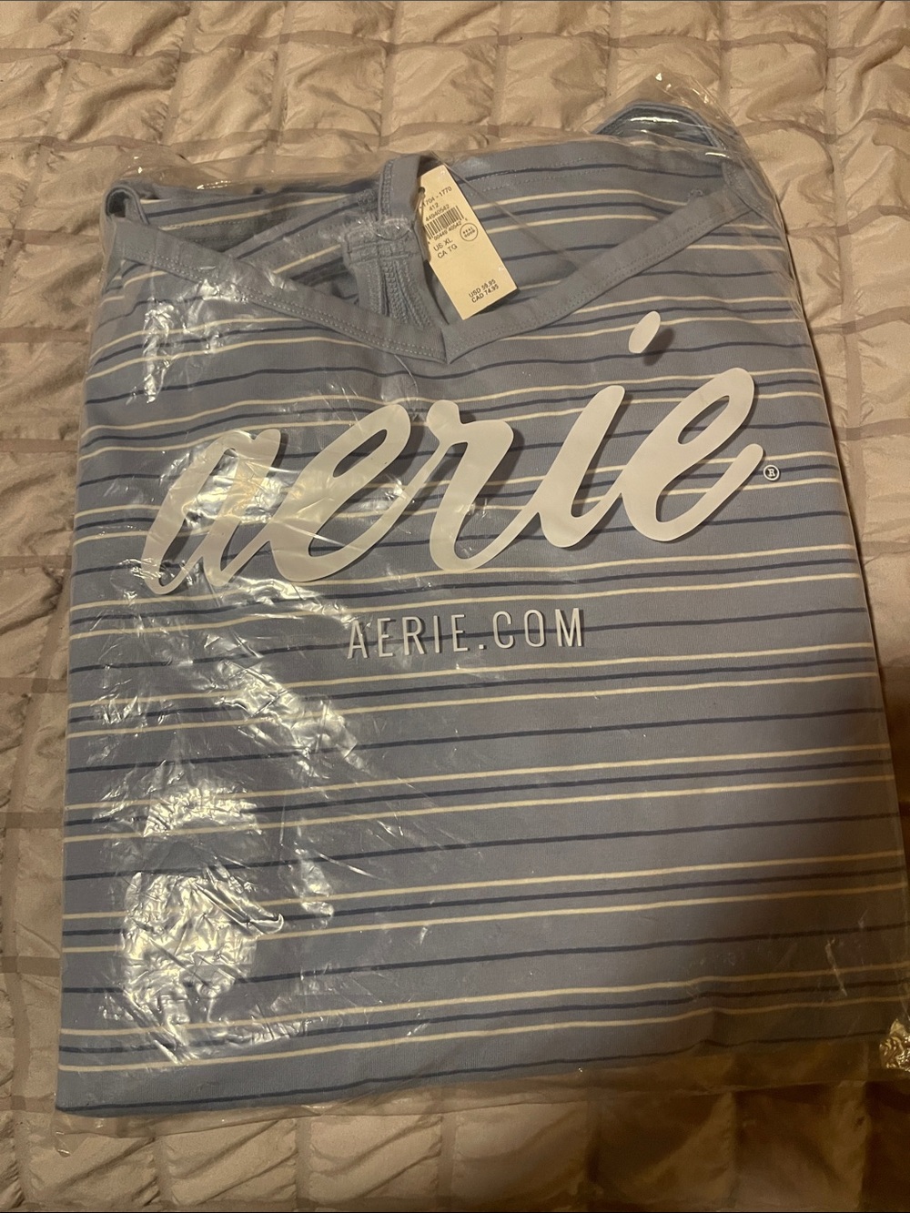 aerie Light Blue and White Striped Athletic Dress with built in body suit
